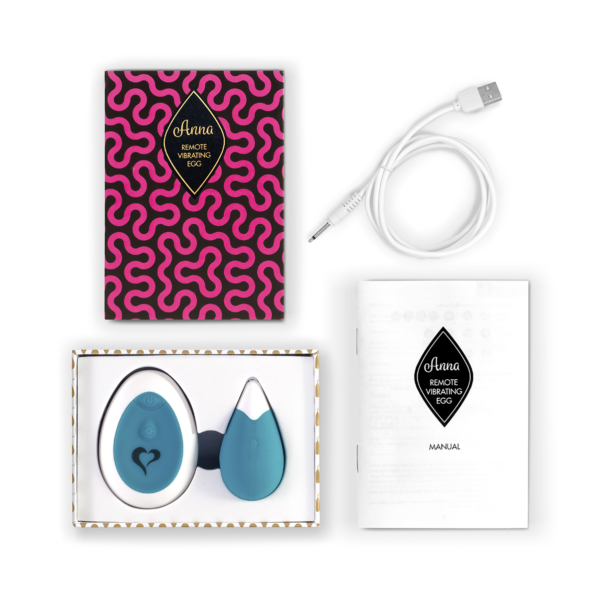 FeelzToys Вибромассажер в форме капли на радиоуправлении Anna Vibrating Egg морская волна