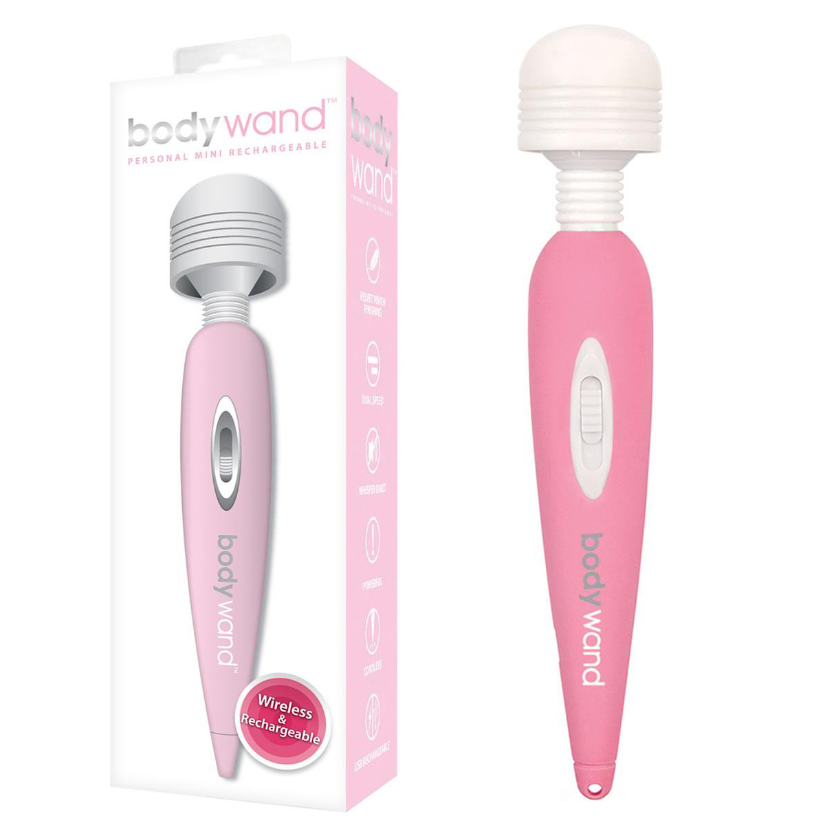 BodyWand Двухскоростной розовый ванд-массажер