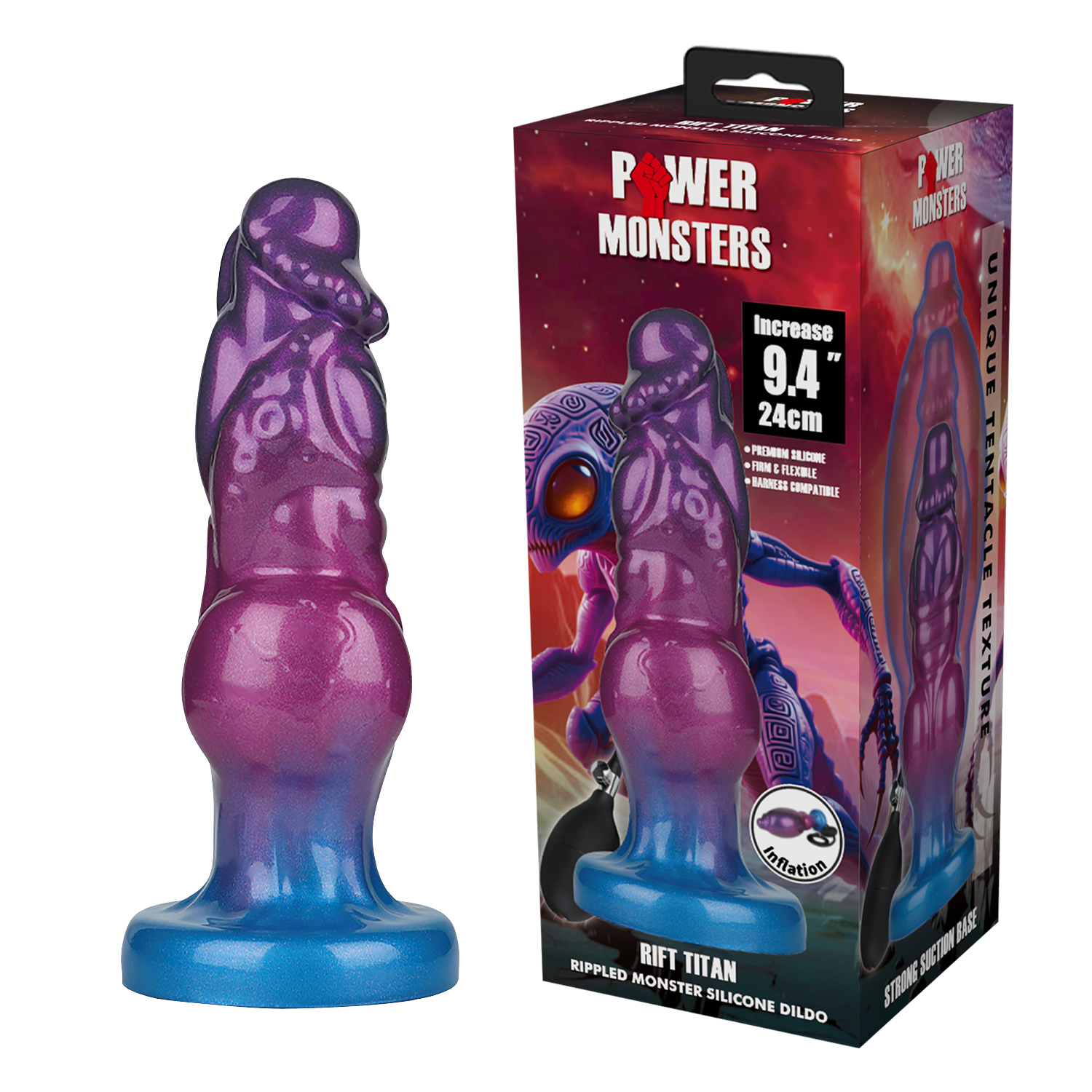 Rift Titan, фаллоимитатор, увеличивающийся в размере, серии Power Monsters, 24 см