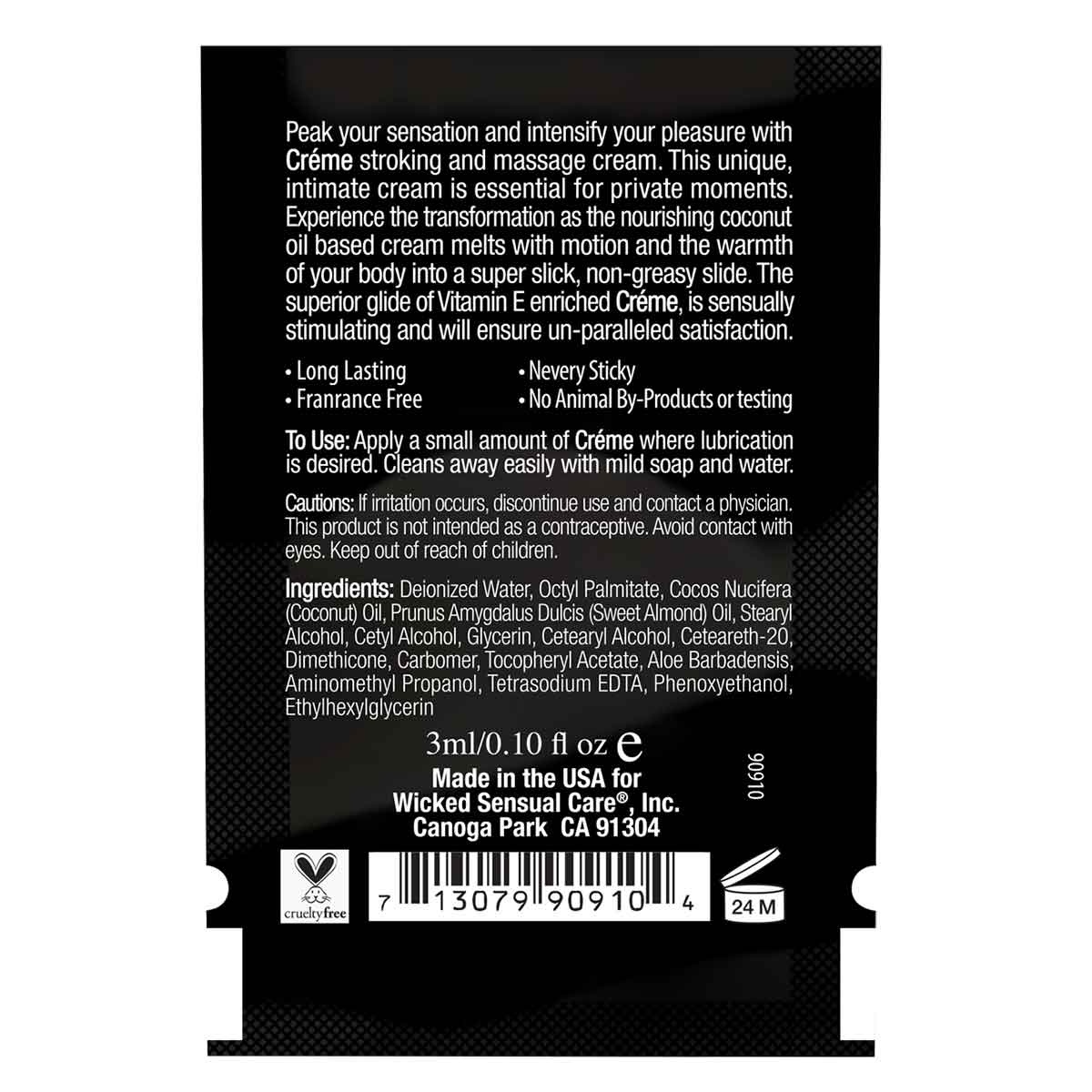 Wicked Срок до 01.10.2027 Крем для мастурбации WICKED CREME на масляной основе 3 ml