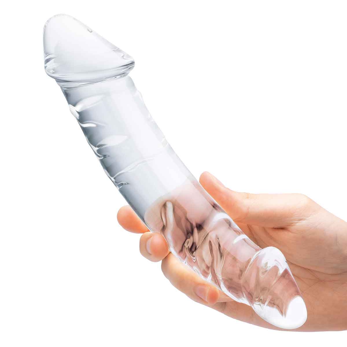 Glas Двухголовый стимулятор с рельефом 10,5in GIRTHY REALISTIC GLASS DOUBLE DONG