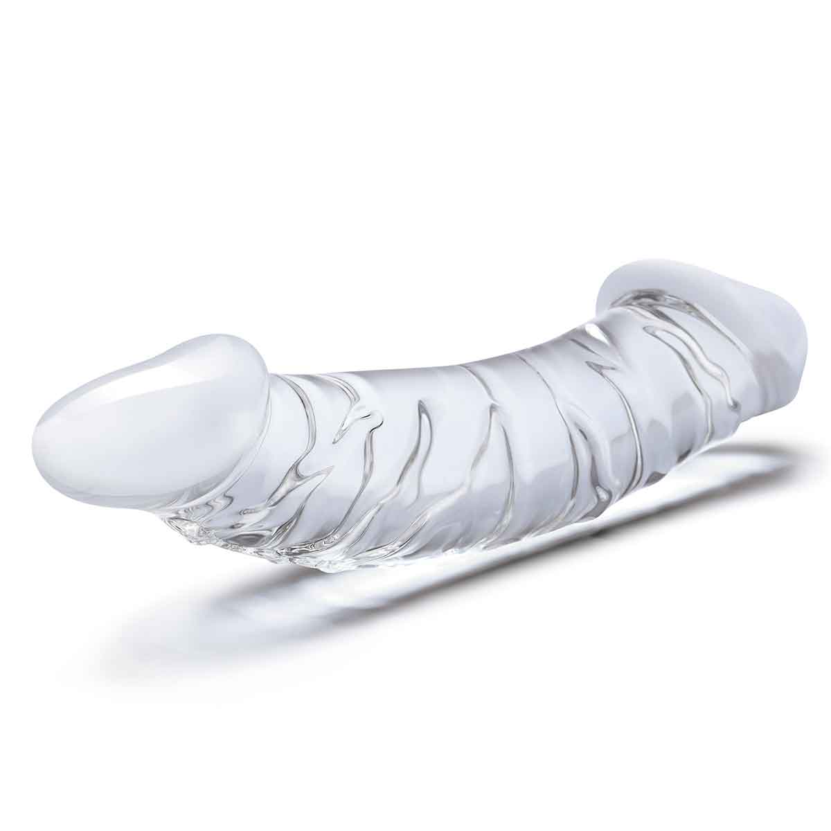 Glas Двухголовый стимулятор с рельефом 10,5in GIRTHY REALISTIC GLASS DOUBLE DONG
