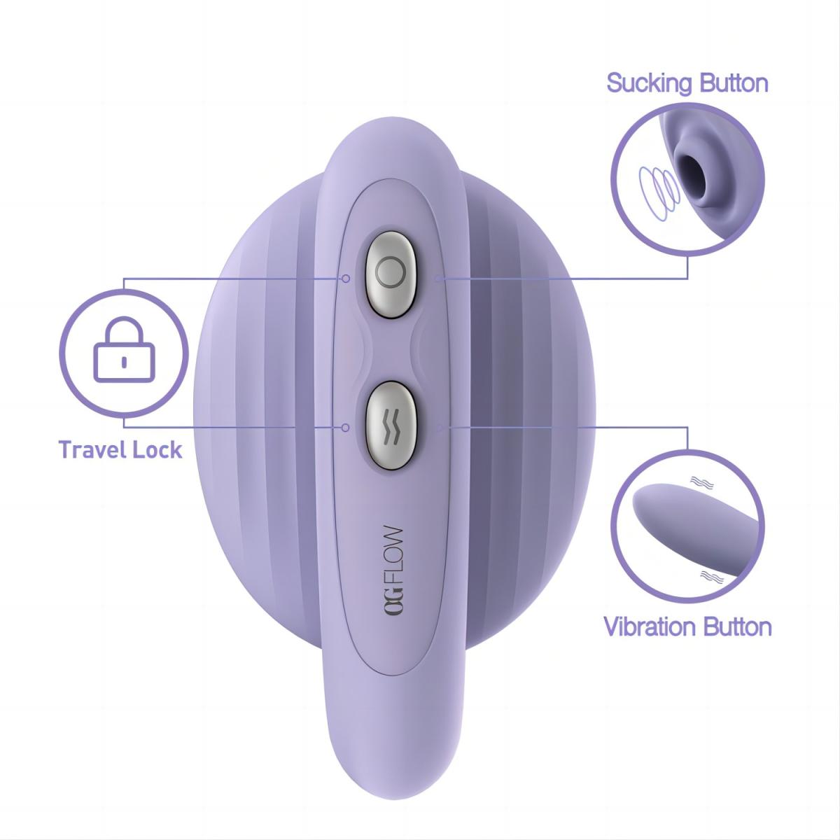 Tracy's Dog Сиреневый вакуумный стимулятор клитора и G-точки OG Flow Bean Vibrator