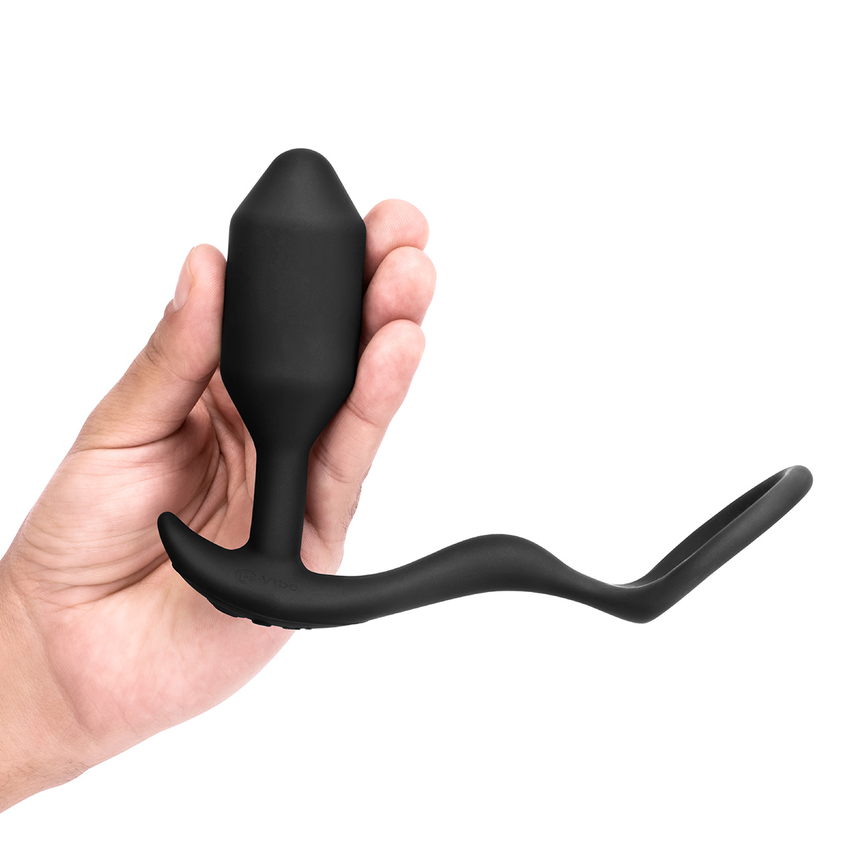 b-Vibe Вибрирующий плаг с кольцом для эрекции Vibrating Snug & Tug размер M