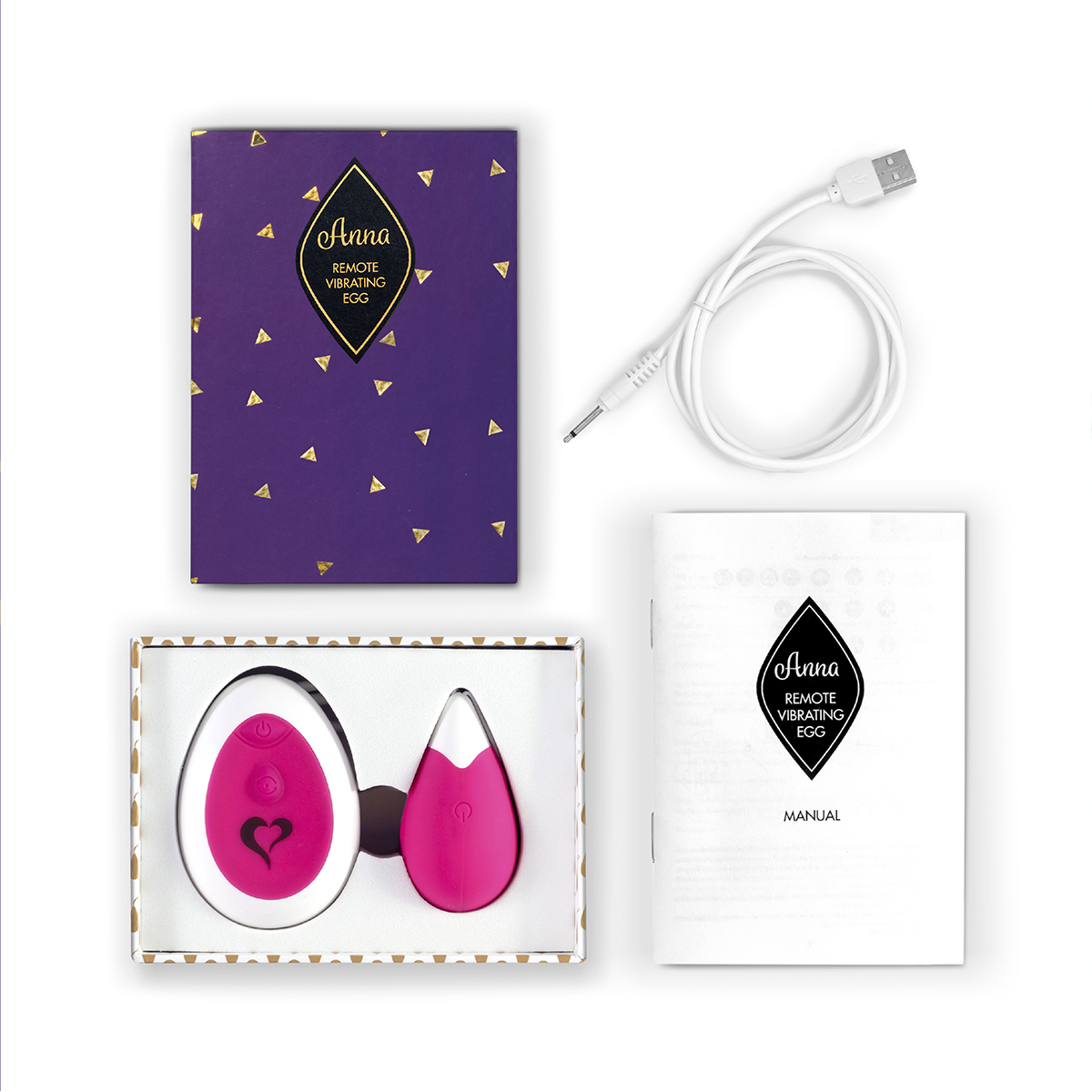 FeelzToys Вибромассажер в форме капли на радиоуправлении Anna Vibrating Egg розовый