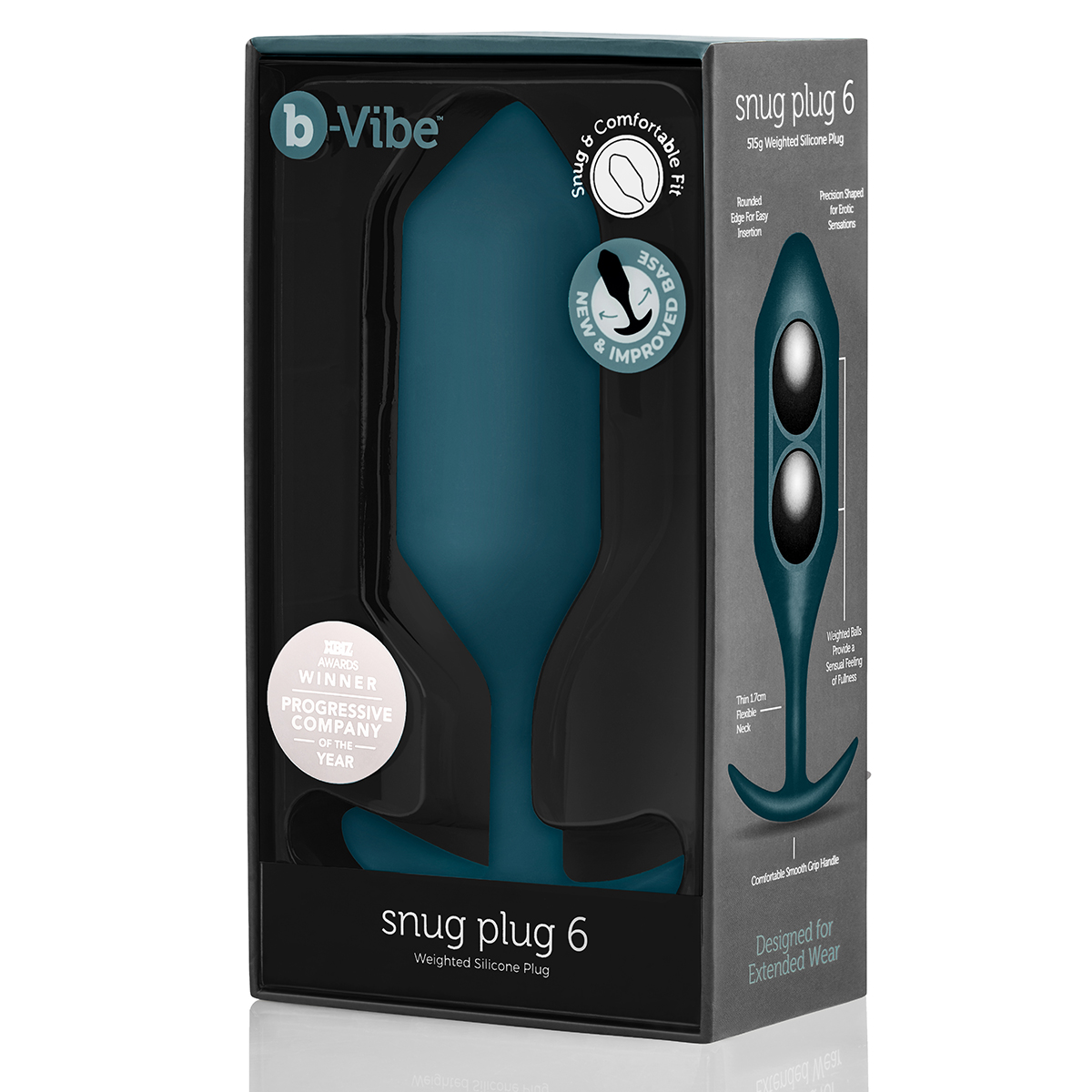 b-Vibe Профессиональная пробка для ношения B-vibe Snug Plug 6 морская волна