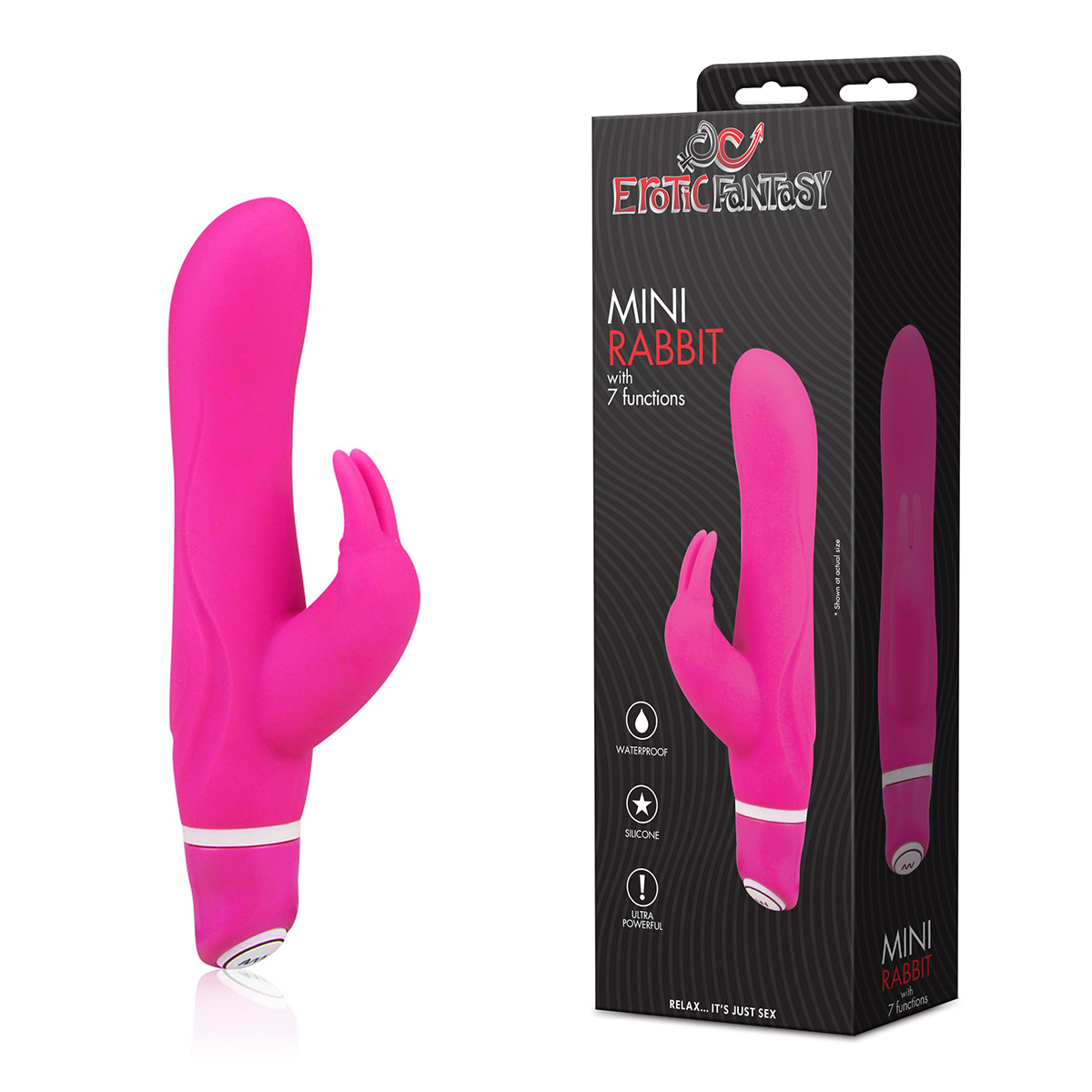 Erotic Fantasy Мощный вибратор-кролик с 7 функциями MINI RABBIT розовый