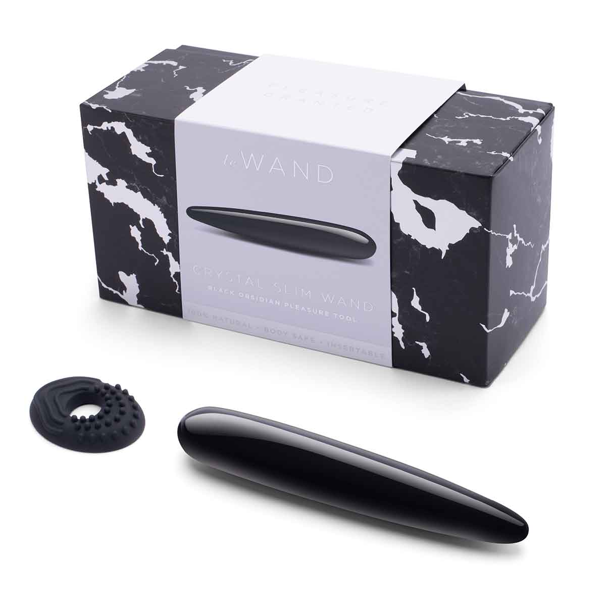 le WAND Массажер тонкий le WAND Crystal Slim Wand черный обсидиан