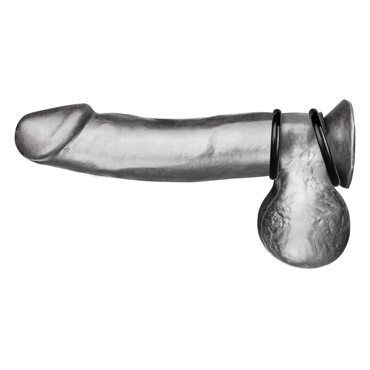 BlueLine Набор из двух черных силиконовых колец разного диаметра SILICONE COCK RING SET