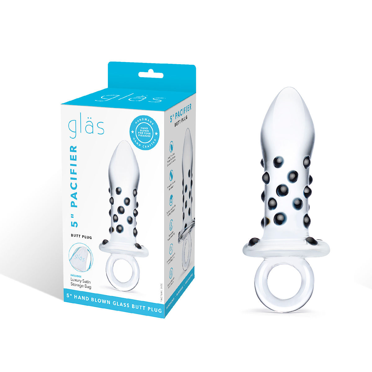 Glas Пробка с кольцом ручного изготовления PACIFIER